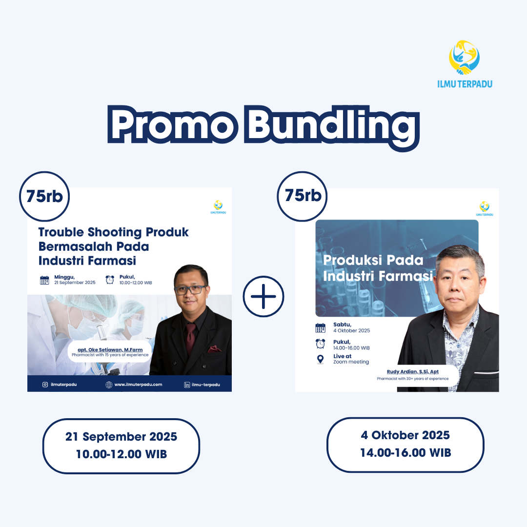 {BUNDLING} Pelatihan Trouble Shooting Pada Industri Farmasi + Pelatihan Produksi Pada Industri Farmasi